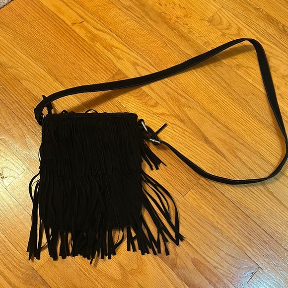 Handbags - Faux Suede Fringe Bag